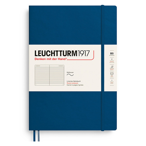 LEUCHTTURM1917 Composition B5 Softcover notitieboek Indigo gelijnd