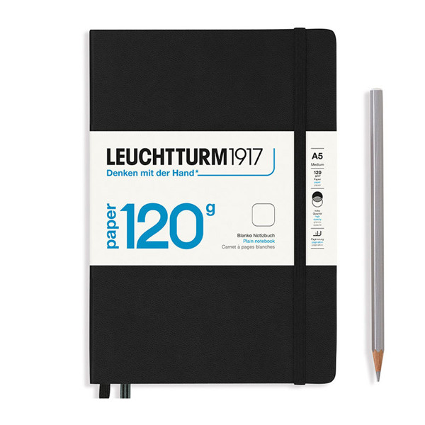 LEUCHTTURM1917 Medium A5 notitieboek 120g Black blanco