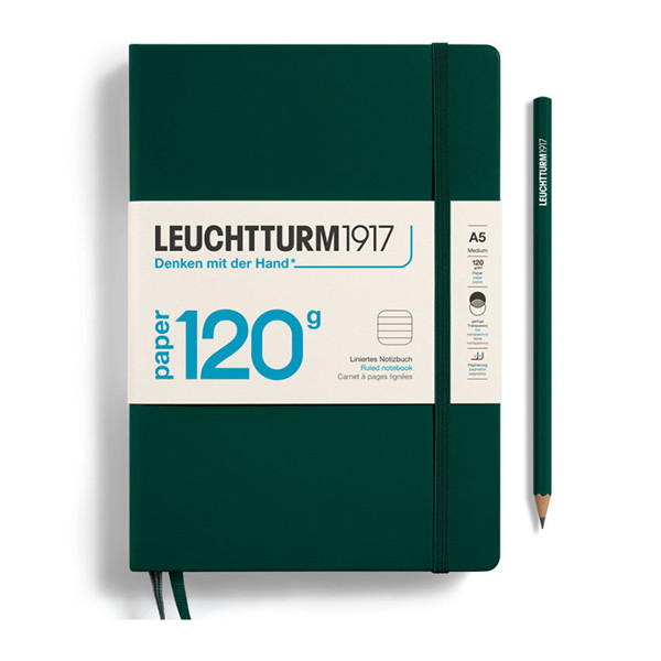 LEUCHTTURM1917 Medium A5 notitieboek 120g Forest Green gelijnd