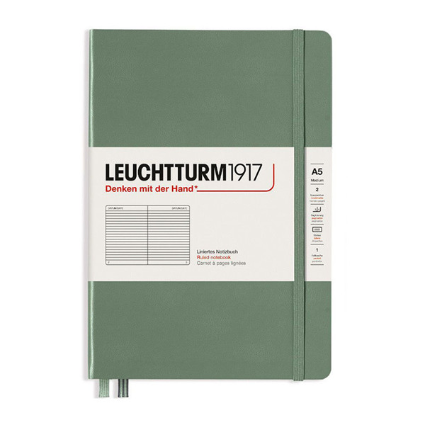 LEUCHTTURM1917 Medium A5 notitieboek Olive gelijnd