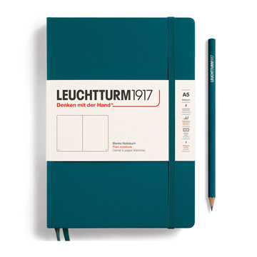 LEUCHTTURM1917 Medium A5 notitieboek Pacific Green blanco