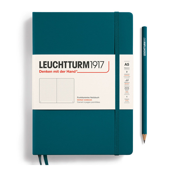 LEUCHTTURM1917 Medium A5 notitieboek Pacific Green dotted