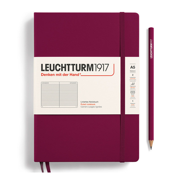 LEUCHTTURM1917 Medium A5 notitieboek 120g Port Red gelijnd