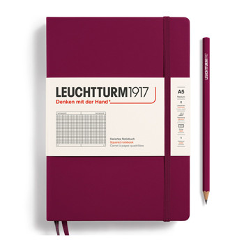 LEUCHTTURM1917 Medium A5 notitieboek Port Red geruit