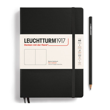 LEUCHTTURM1917 Medium A5 notitieboek 120g Black blanco