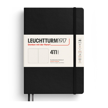 LEUCHTTURM1917 Medium A5 notitieboek 411pages Black dotted