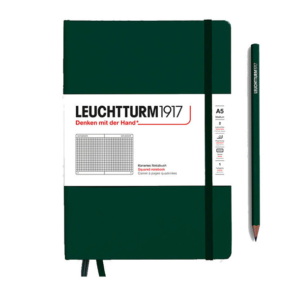 LEUCHTTURM1917 Medium A5 notitieboek Forest Green geruit