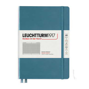 LEUCHTTURM1917 Medium A5 notitieboek Stone Blue geruit
