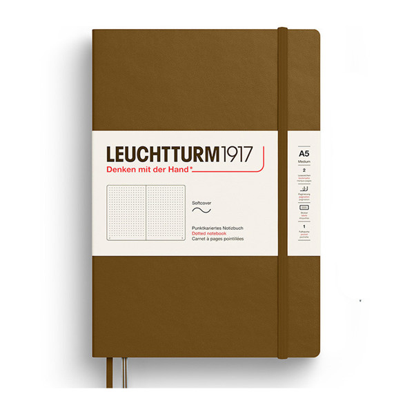 LEUCHTTURM1917 Medium A5 Softcover notitieboek Spice Brown dotted