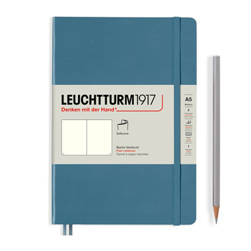 LEUCHTTURM1917 Medium A5 Softcover notitieboek Stone Blue blanco