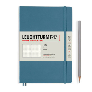 LEUCHTTURM1917 Medium A5 Softcover notitieboek Stone Blue dotted