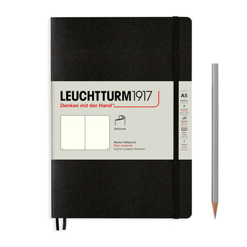 LEUCHTTURM1917 Medium A5 Softcover notitieboek Black blanco