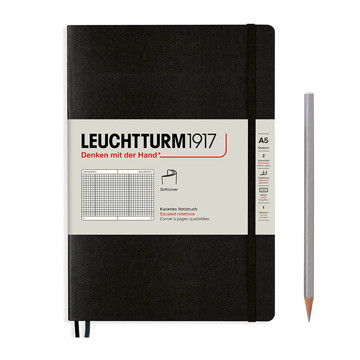LEUCHTTURM1917 Medium A5 Softcover notitieboek Black geruit