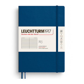 LEUCHTTURM1917 Medium A5 Softcover notitieboek Indigo gelijnd