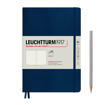 LEUCHTTURM1917 Medium A5 Softcover notitieboek Navy dotted