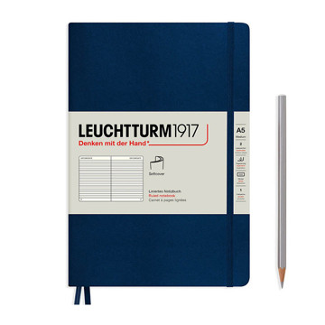 LEUCHTTURM1917 Medium A5 Softcover notitieboek Navy gelijnd