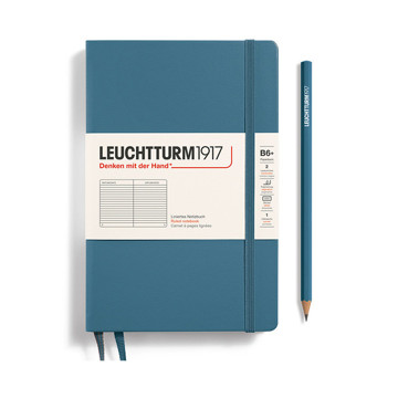 LEUCHTTURM1917 Paperback B6+ notitieboek Stone Blue gelijnd