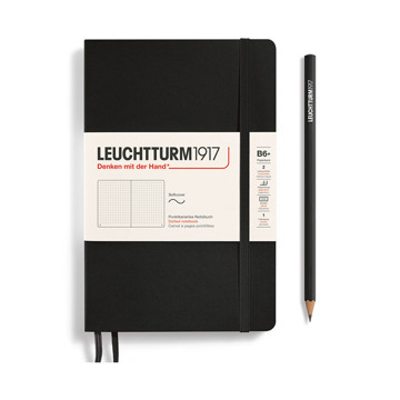 LEUCHTTURM1917 Paperback B6+ Softcover notitieboek Black dotted