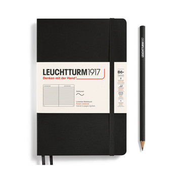LEUCHTTURM1917 Paperback B6+ Softcover notitieboek Black gelijnd
