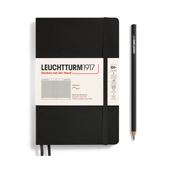 LEUCHTTURM1917 Paperback B6+ Softcover notitieboek Black geruit