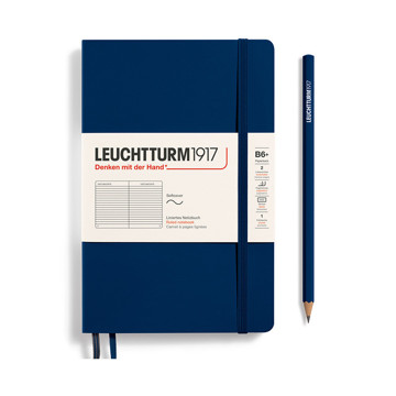LEUCHTTURM1917 Paperback B6+ Softcover notitieboek Navy gelijnd