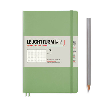 LEUCHTTURM1917 Paperback B6+ Softcover notitieboek Sage dotted