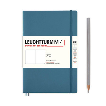 LEUCHTTURM1917 Paperback B6+ Softcover notitieboek Stone Blue blanco