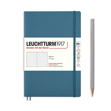 LEUCHTTURM1917 Paperback B6+ Softcover notitieboek Stone Blue dotted