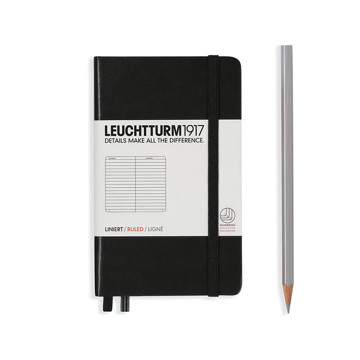 LEUCHTTURM1917 Pocket A6 notitieboek Black gelijnd
