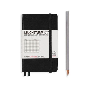 LEUCHTTURM1917 Pocket A6 notitieboek Black geruit