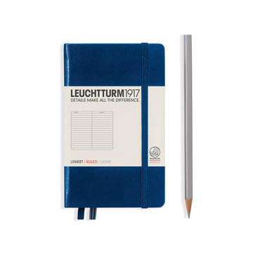 LEUCHTTURM1917 Pocket A6 notitieboek Navy gelijnd