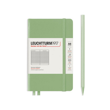 LEUCHTTURM1917 Pocket A6 notitieboek Sage geruit