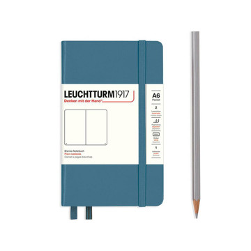 LEUCHTTURM1917 Pocket A6 notitieboek Stone Blue blanco