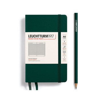 LEUCHTTURM1917 Pocket A6 notitieboek Forest Green geruit
