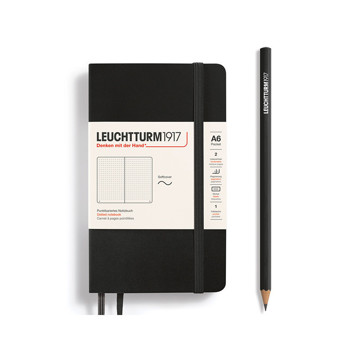 LEUCHTTURM1917 Pocket A6 Softcover notitieboek Black dotted