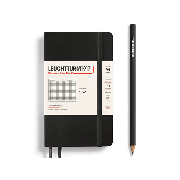 LEUCHTTURM1917 Pocket A6 Softcover notitieboek Black geruit