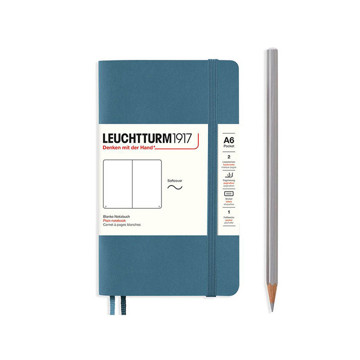 LEUCHTTURM1917 Pocket A6 Softcover notitieboek Stone Blue blanco
