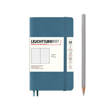 LEUCHTTURM1917 Pocket A6 Softcover notitieboek Stone Blue dotted
