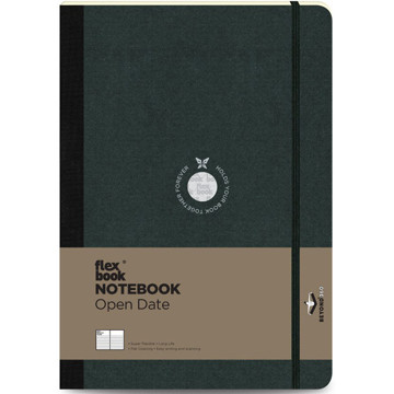 Flexbook Notebook Large  Open Date Black gelijnd